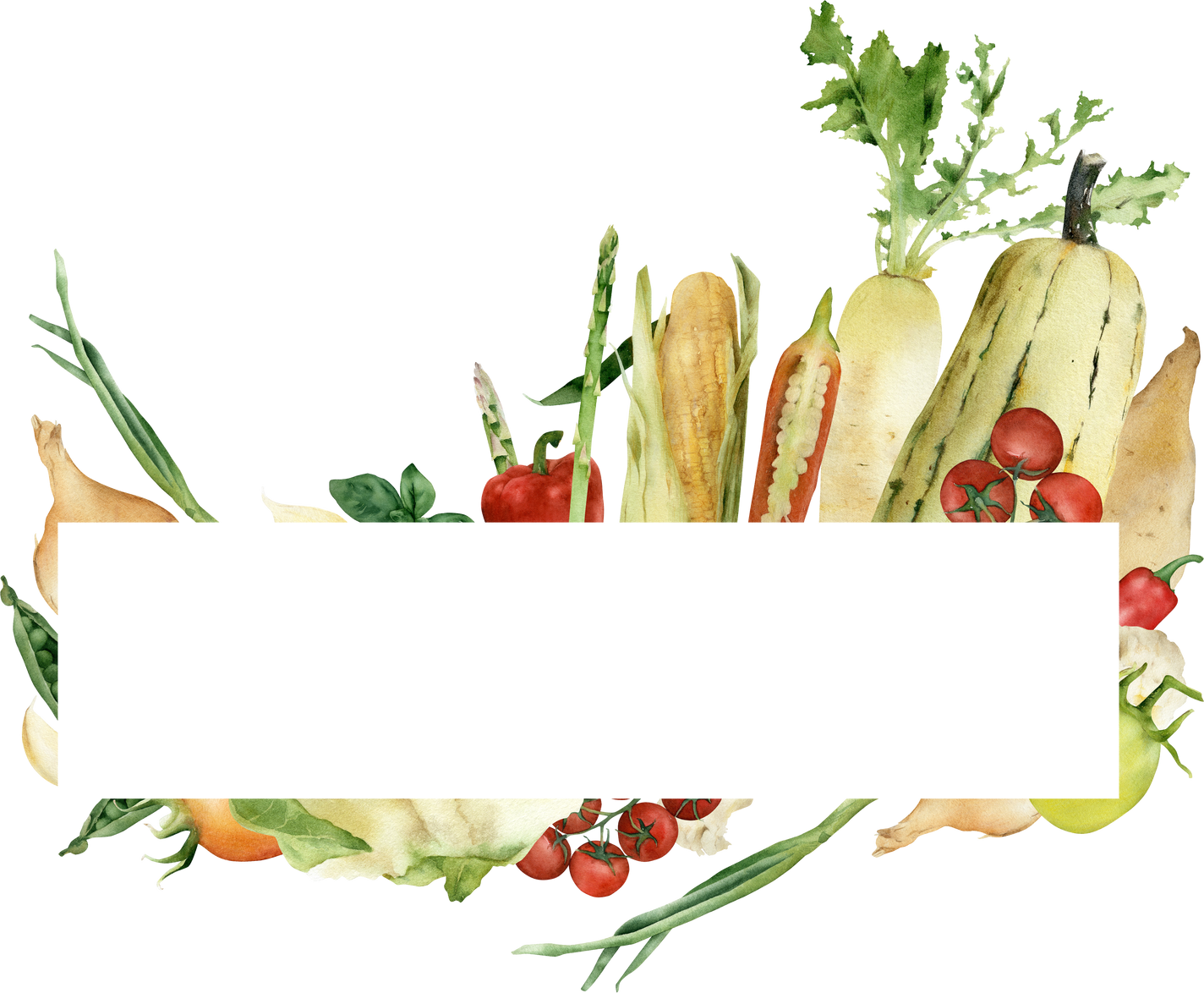 Watercolor Vegetables Frame 